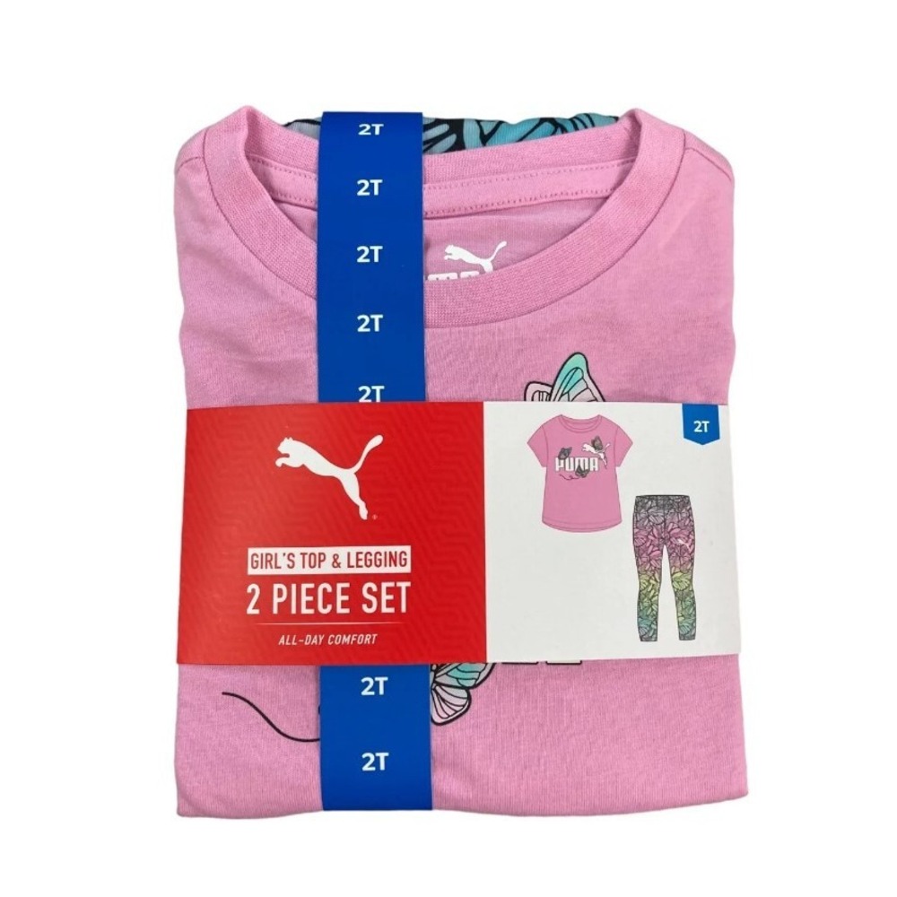 NWT Girls Pink/Multi Puma Tee & Legging‎ Set 18M